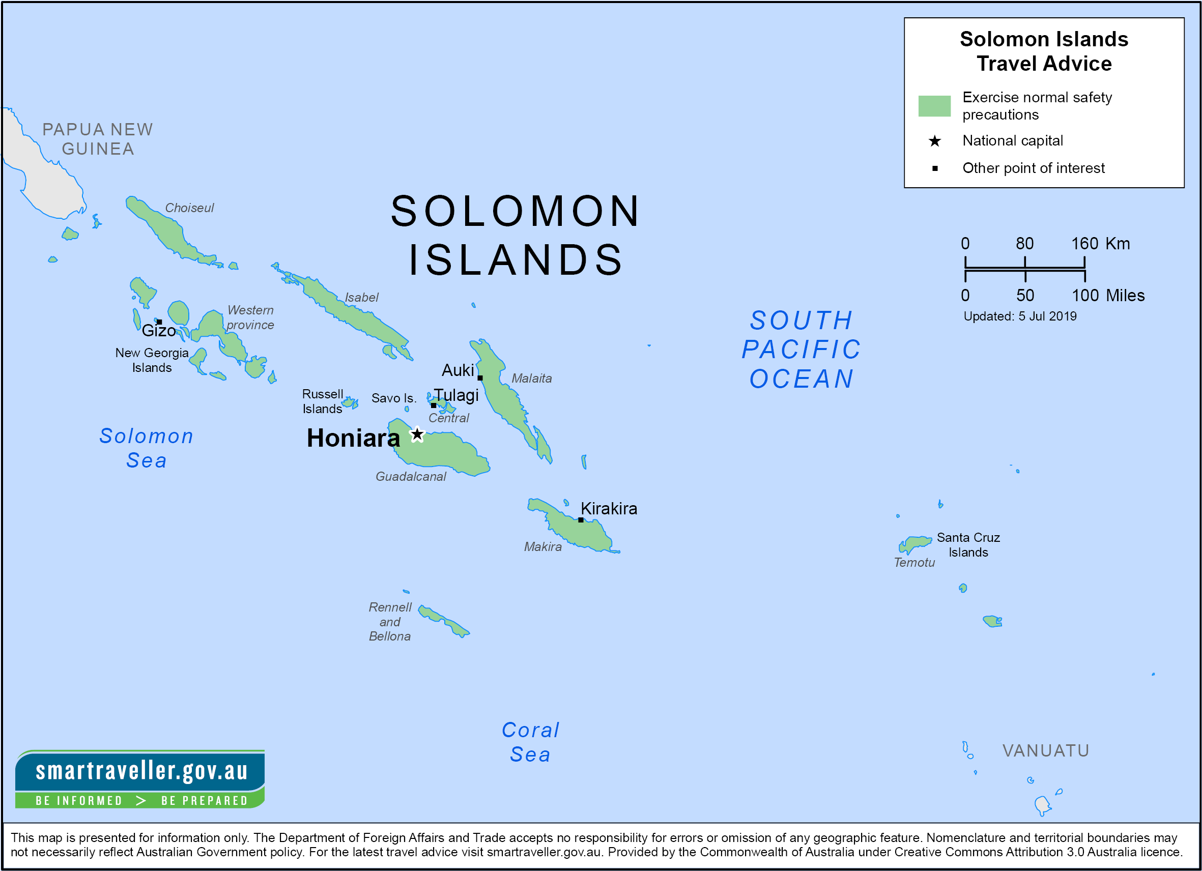 Solomon Islands Physical Map