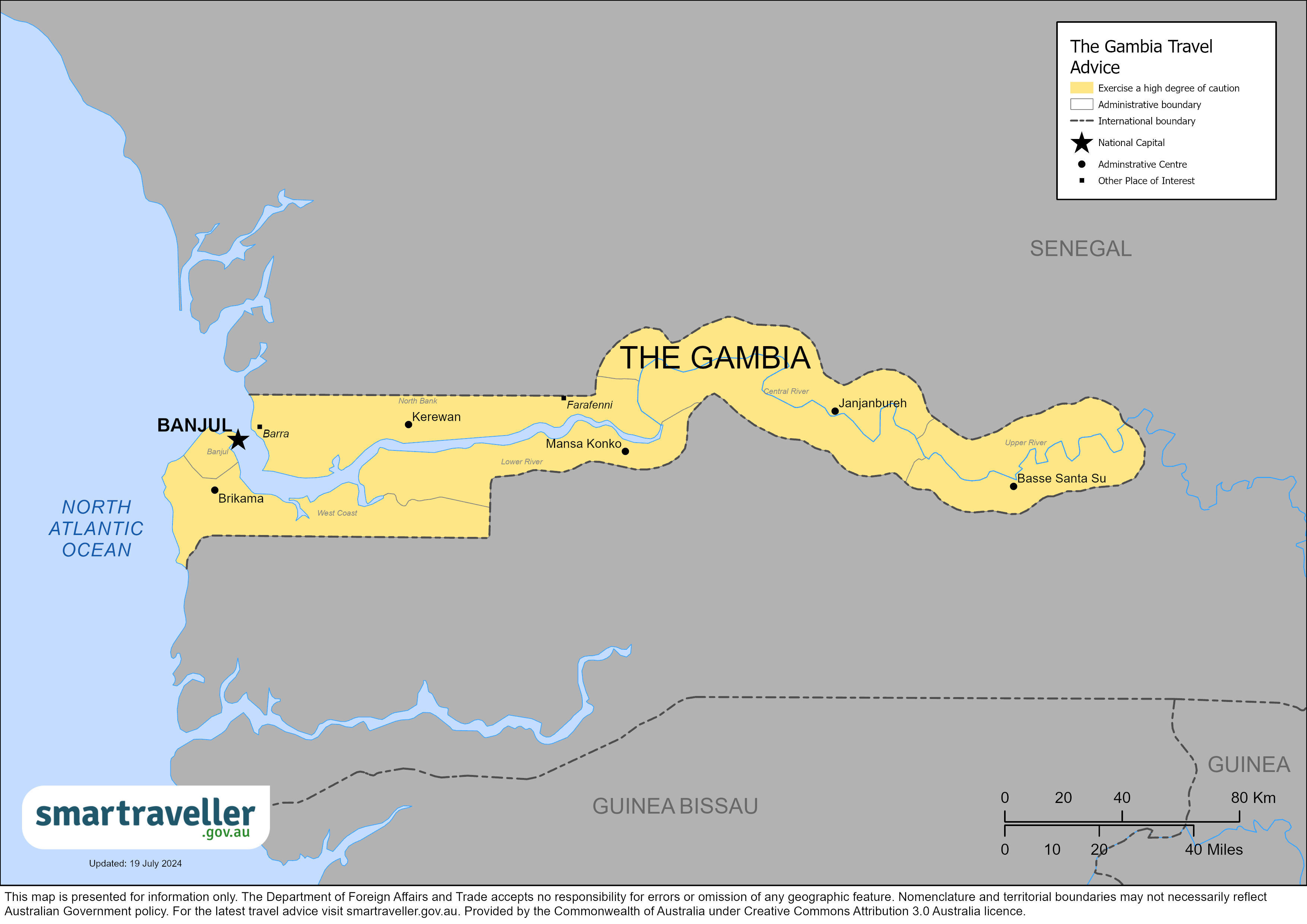 The Gambia map