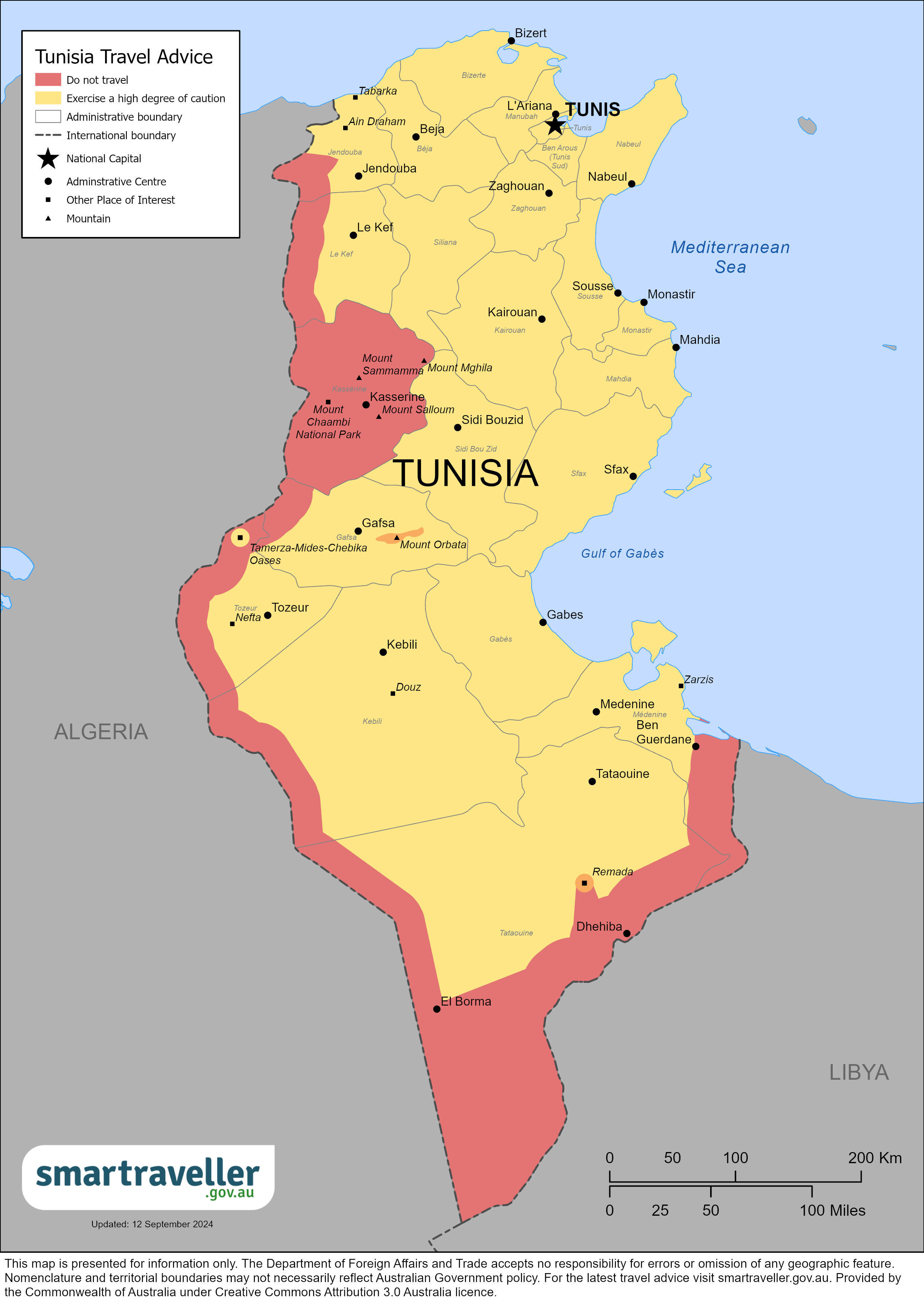 Tunisia map