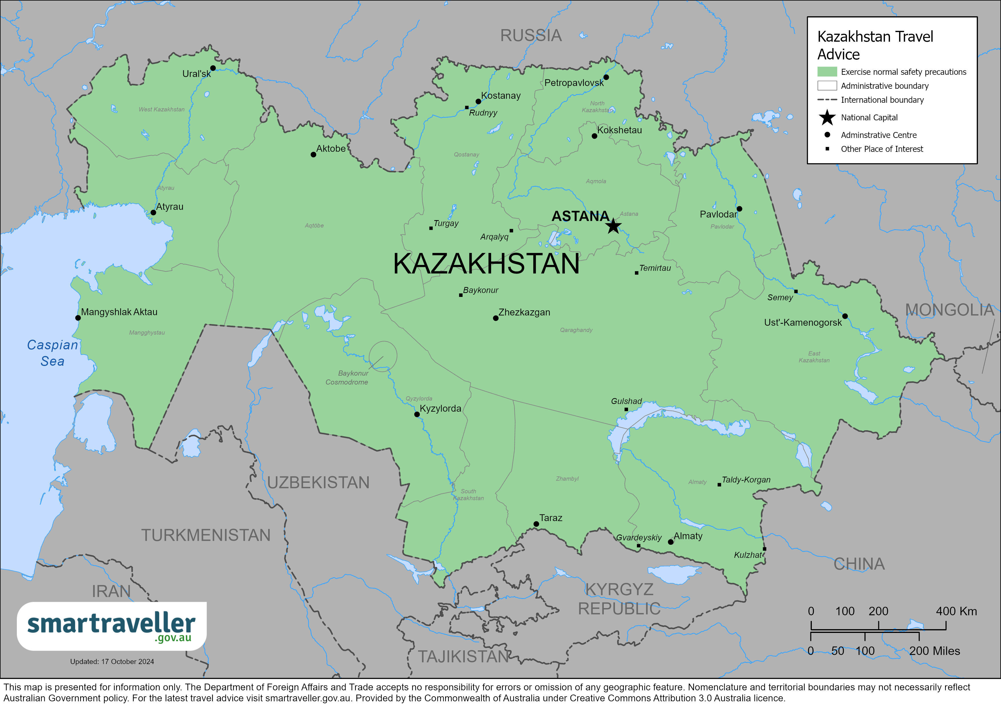 Map of Kazakhstan