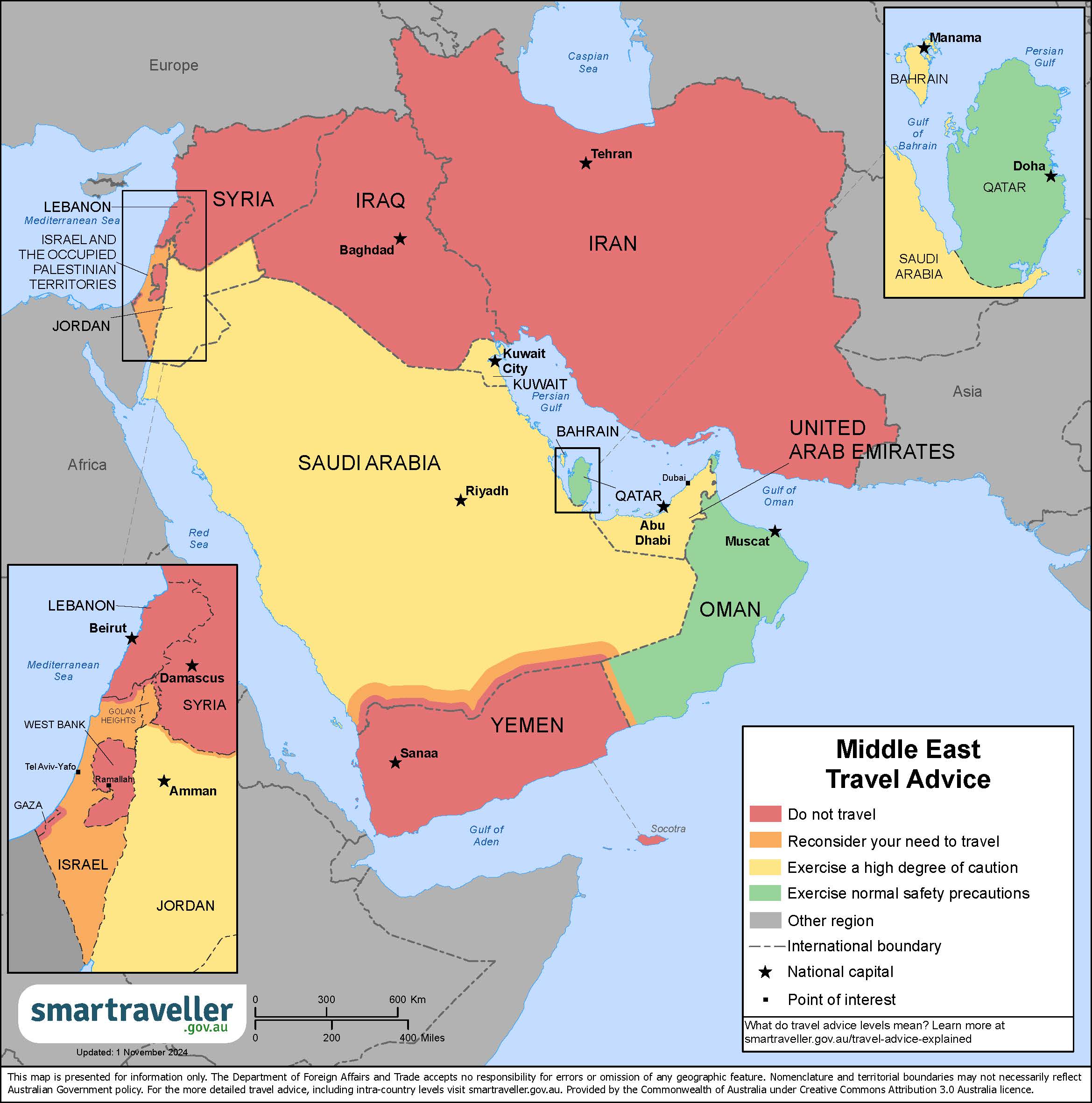 Middle East Map 01 November 2024